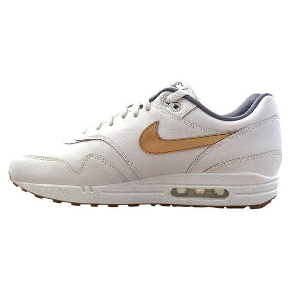 Nike Air Max 1 iD Custom Metalic Gold Swoosh Shoes Sneakers Mens Size 11